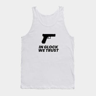 In Glock We Trust Typography Tank Top